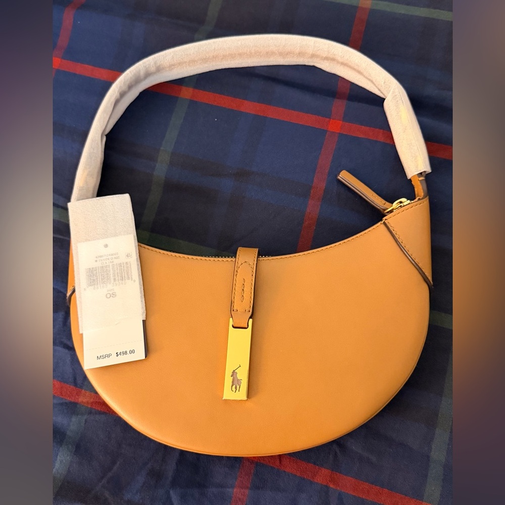 Ralph Lauren Camel Leather Shoulder Bag